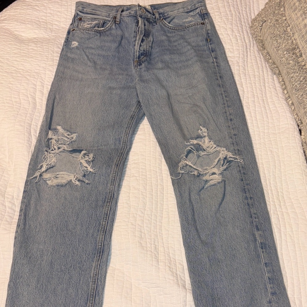 Agolde Light Blue Straight Leg Jeans